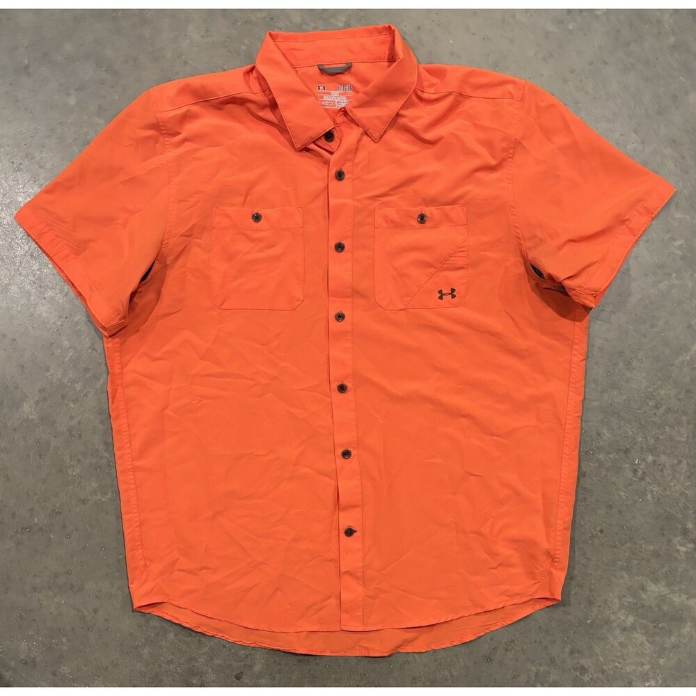Under Armour Offshore Fishing Performance HeatGear Vented Shirt Orange Men’s XL